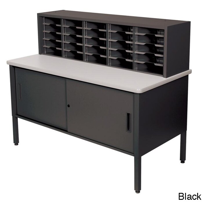 Marvel Adjustable Mail Sorting Station With Lockable Cabinet (25 Cubbie)