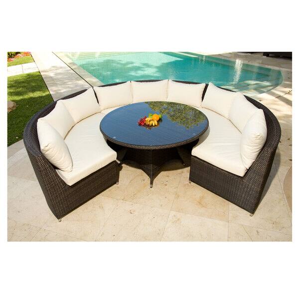 Shop Circa Outdoor 1 4 Round High Back Bench Overstock 7653308