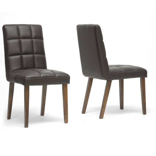 Damita Brown Modern Dining Chairs (Set of 2) Free Shipping Today