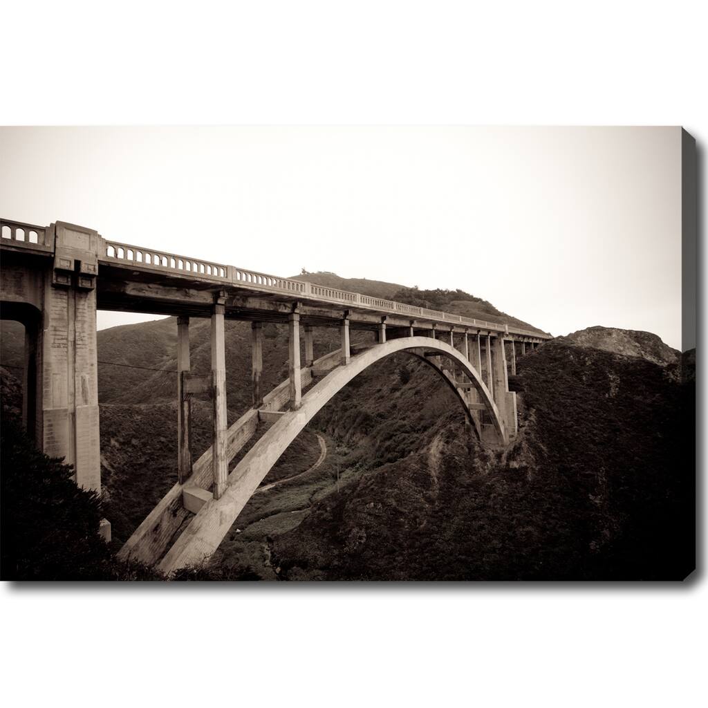 'Bridge of Big Sur' Canvas Art - Black/White