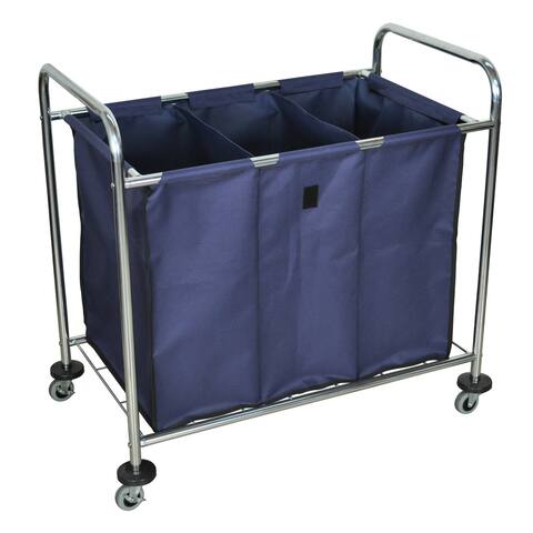 Luxor Laundry Cart with Navy Cloth Laundry Bag - Single
