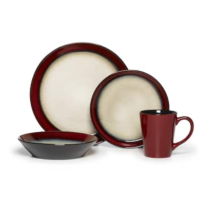Pfaltzgraff Everyday Aria Red Stoneware 16-piece Dinnerware Set