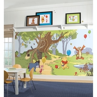 Pooh & Friends Chair Rail Wall Mural by RoomMates