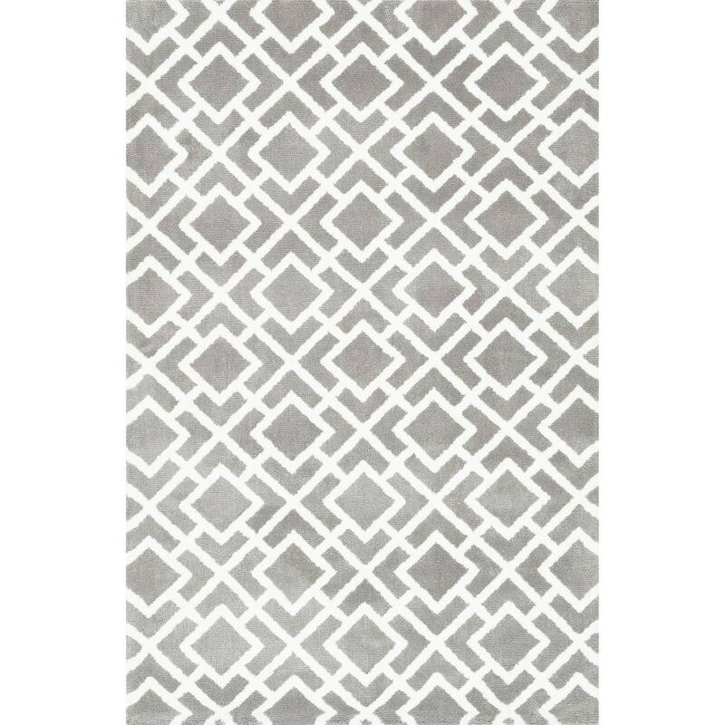 Alexander Home Woven Microfiber Contemporary Trellis Rug