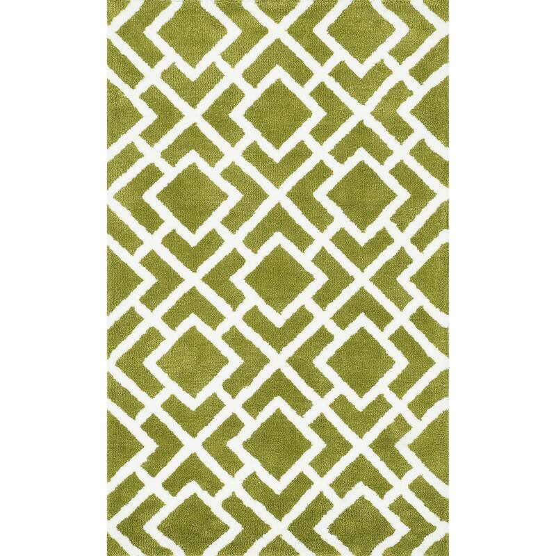 Alexander Home Woven Microfiber Contemporary Trellis Rug