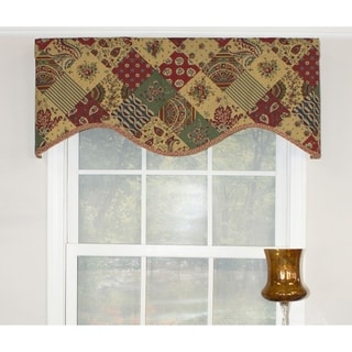 Multi Patterned Valance RLF Home Patchwork Cornice Window Valance - Multi - Bed Bath & Beyond ...