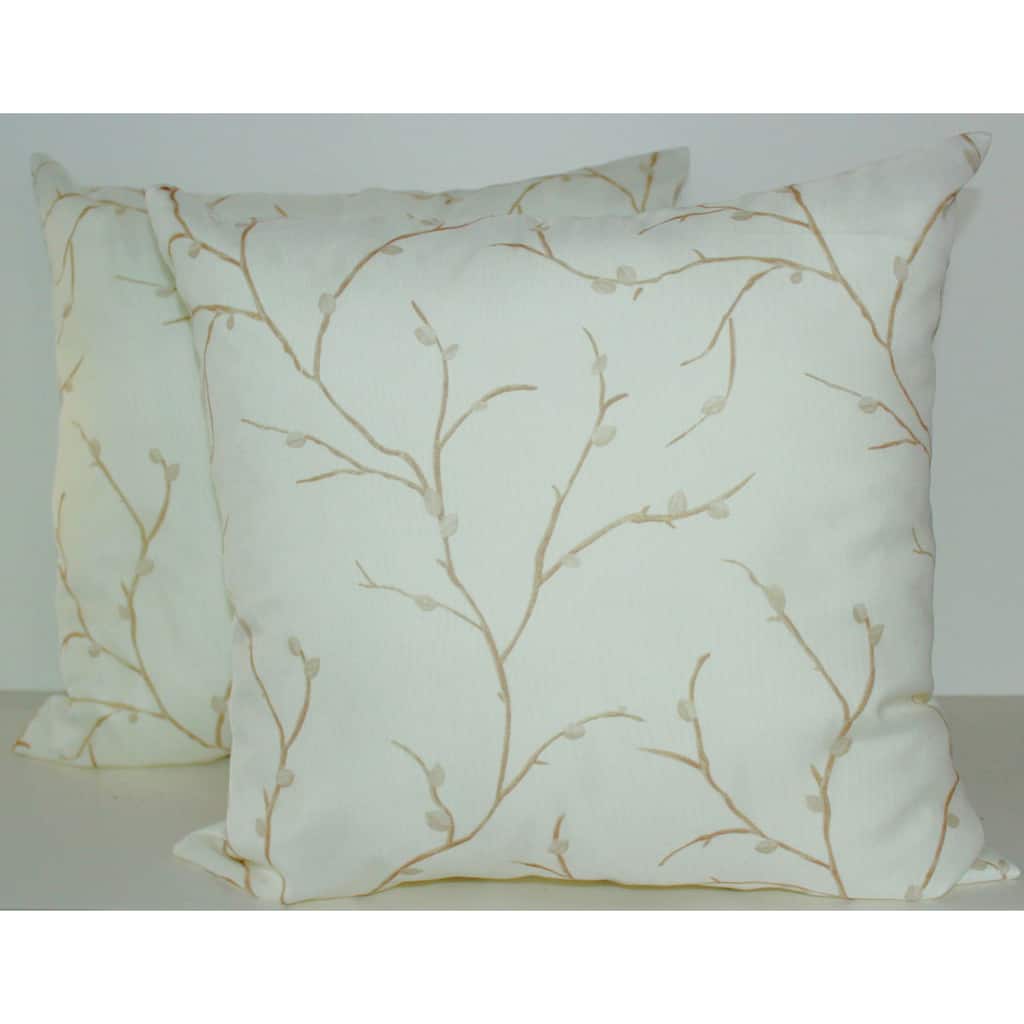 Willow Sheer Ivory Decorative Pillows (Set of 2)