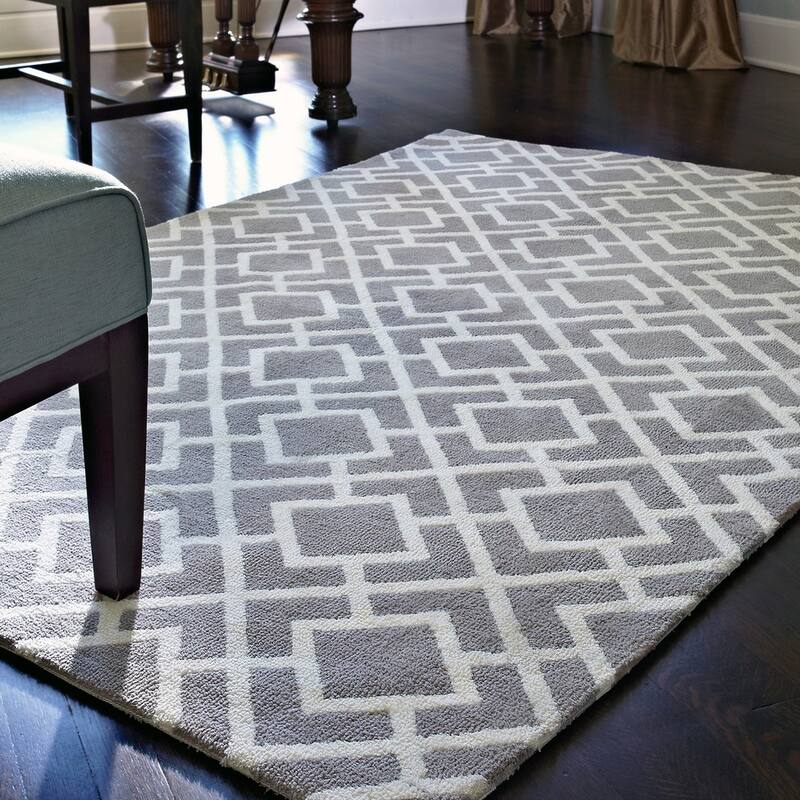 Alexander Home Woven Microfiber Contemporary Trellis Rug
