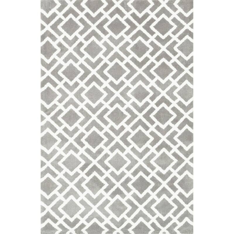 Alexander Home Woven Microfiber Contemporary Trellis Rug