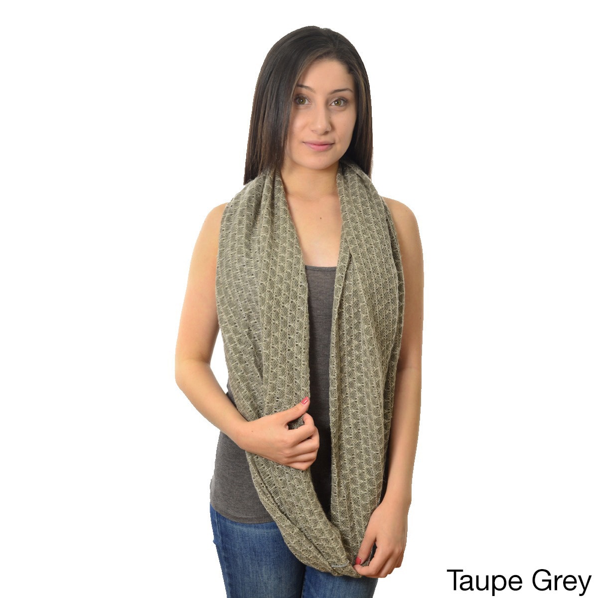 La77 Womens Metallic Loop Scarf