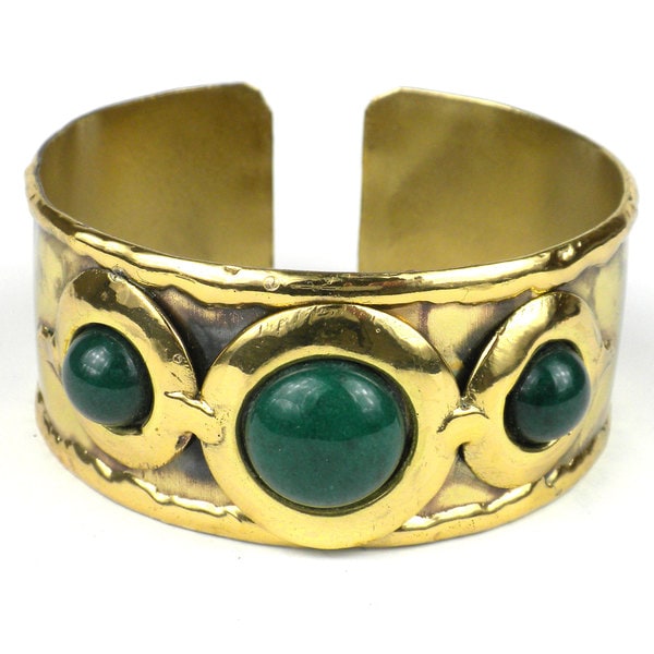 Handcrafted Green Jade Cuff (South Africa) Global Crafts Bracelets