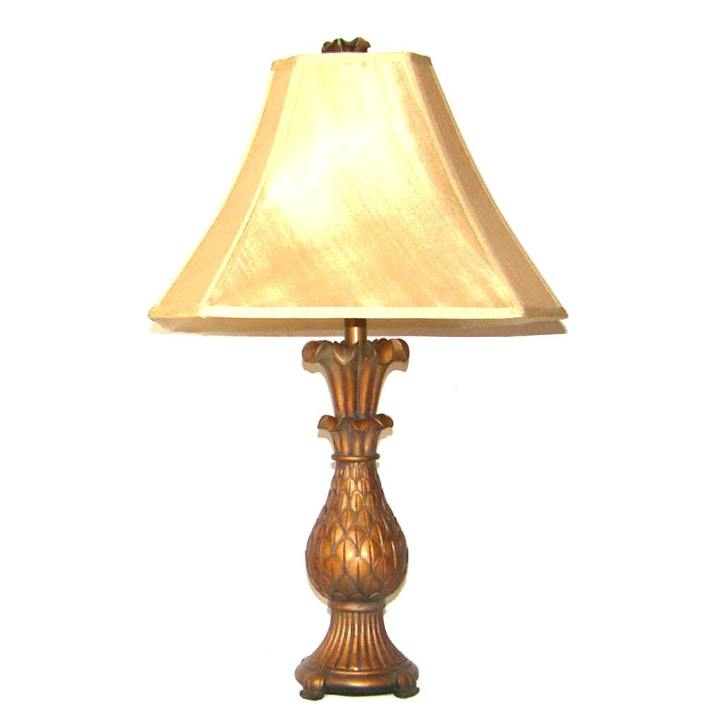 Aged Walnut Pineapple Traditional 1-Light Table Lamp