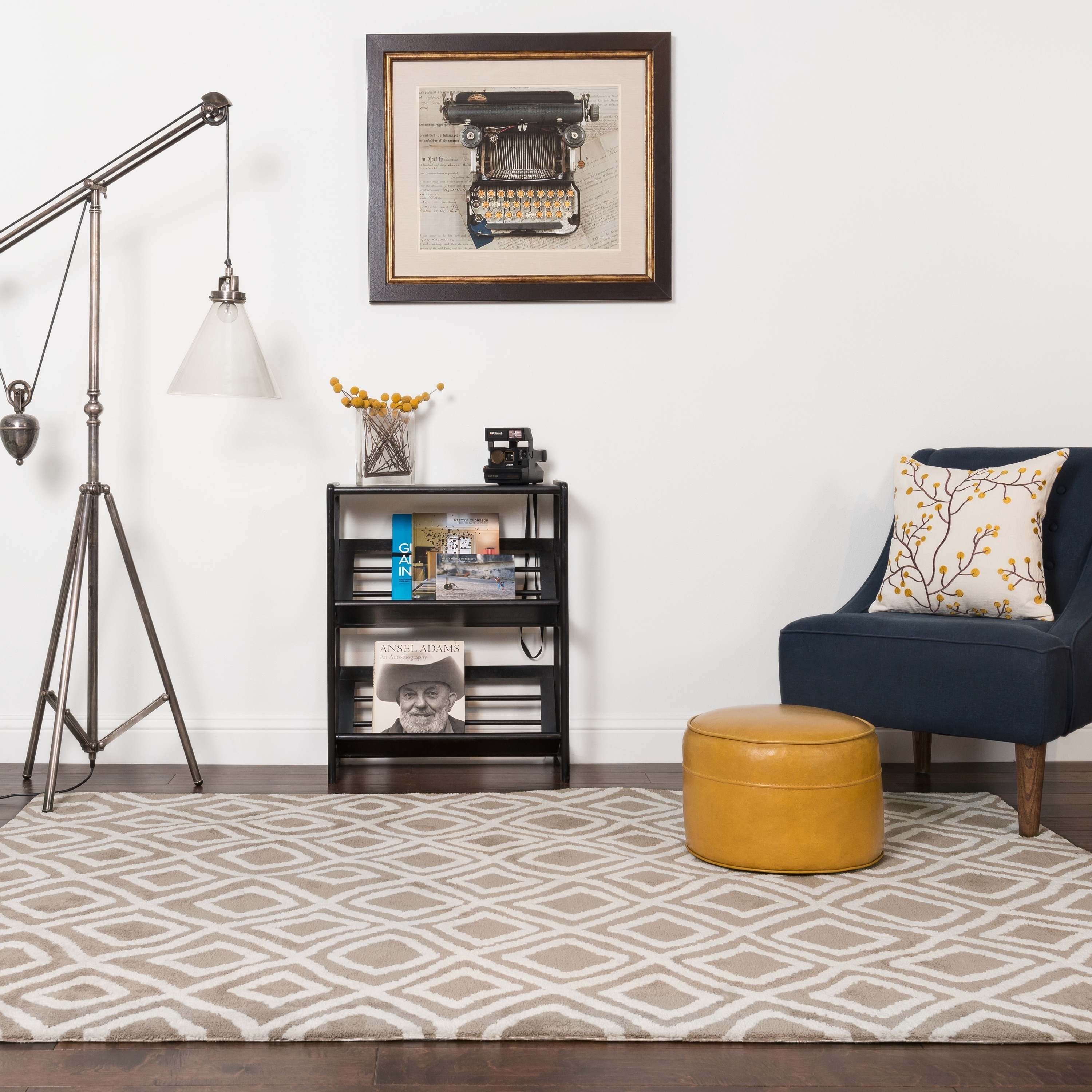 Shop Microfiber Woven Harlow Beige Rug 3'6 x 5'6 On Sale Free