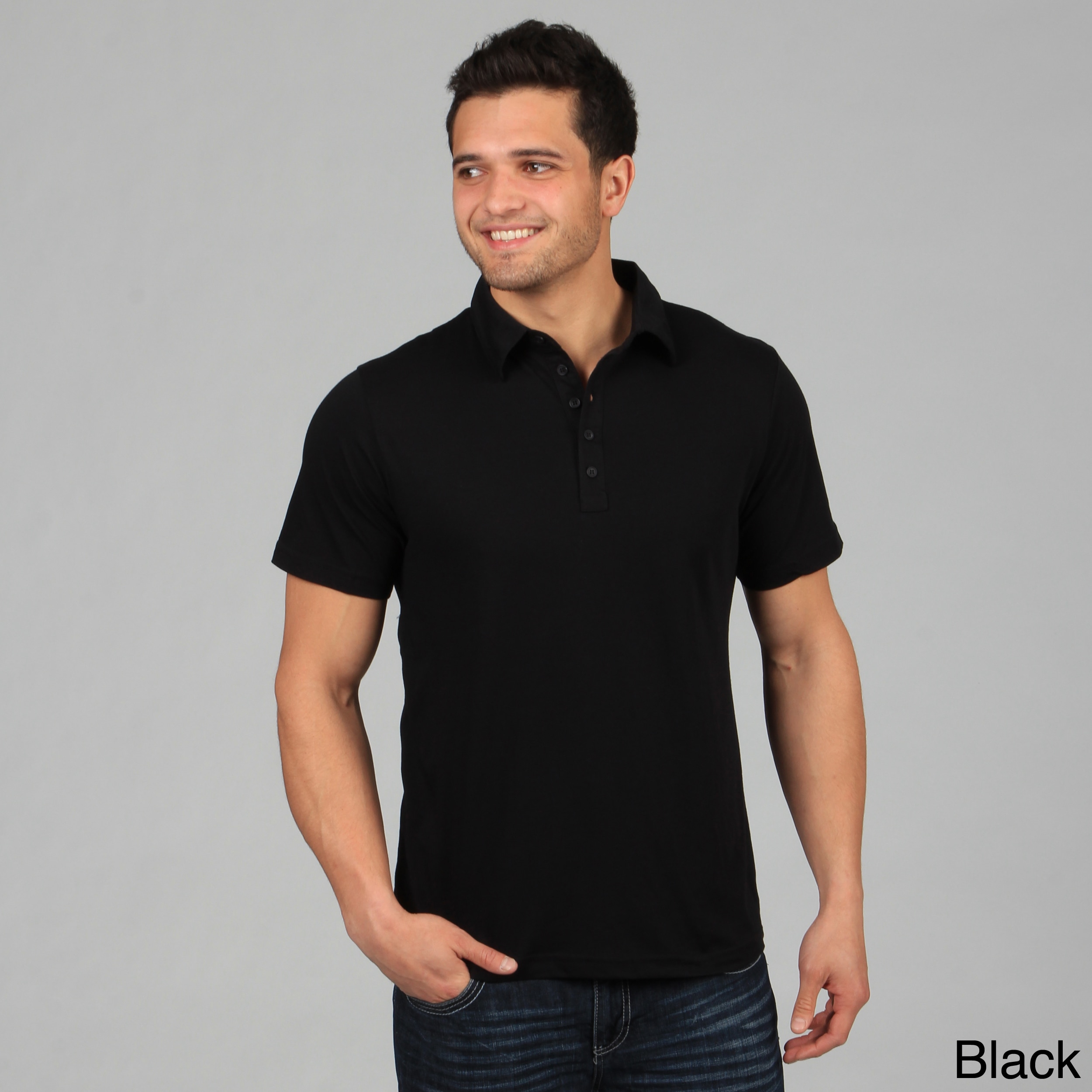 Mens 5 button Jersey Polo Shirt (55 percent cotton, 45 percent polyester Care Instructions Machine washableModel number QXJerseyPoloAll measurements are approximate and may vary by size)
