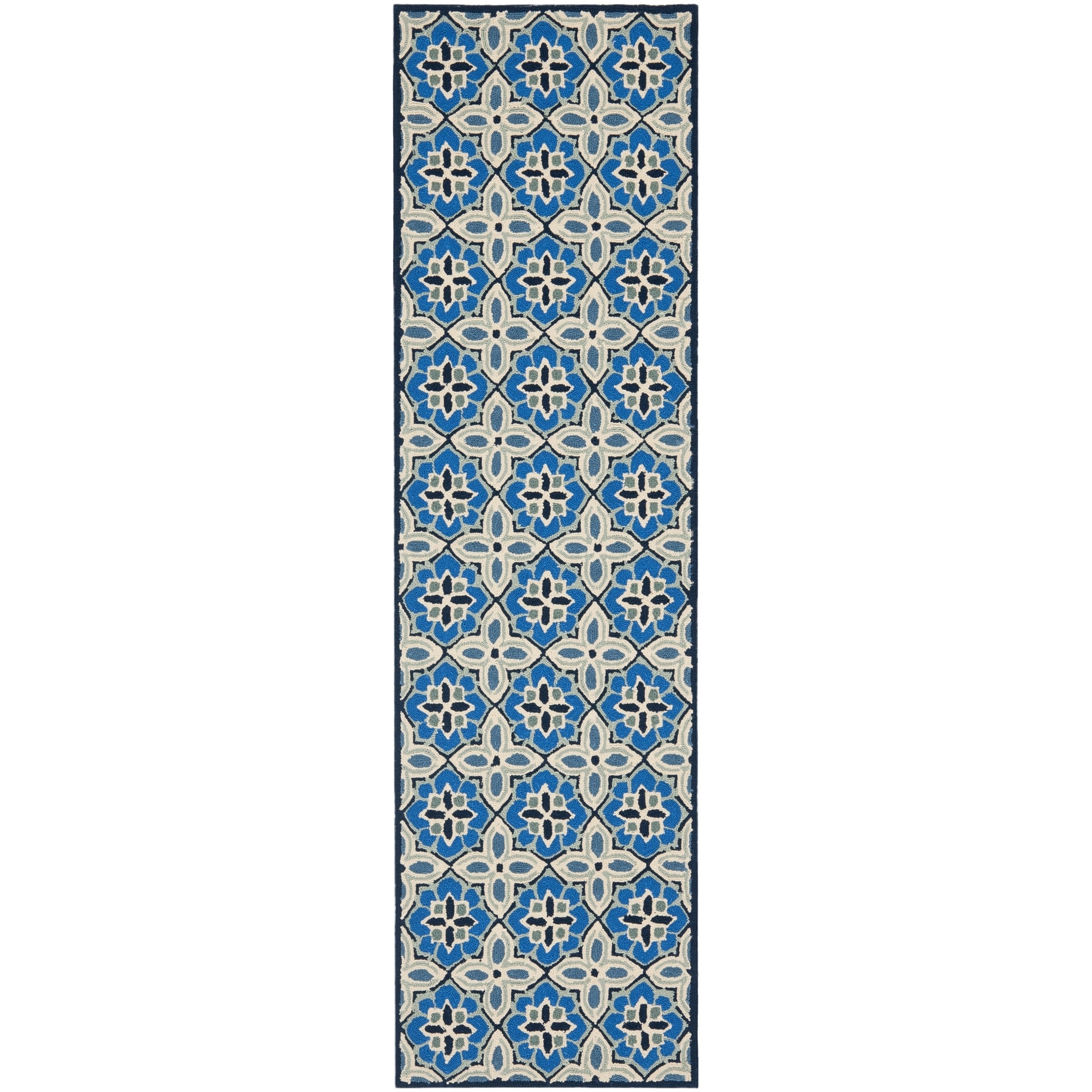 Safavieh Four Seasons Stain Resistant Hand hooked Blue Rug (23 X 8)