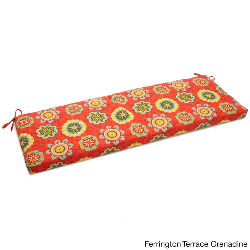 Blazing Needles 60-inch All-Weather Bench Cushion - 60" x 19" - Farrington Terrace Grenadine