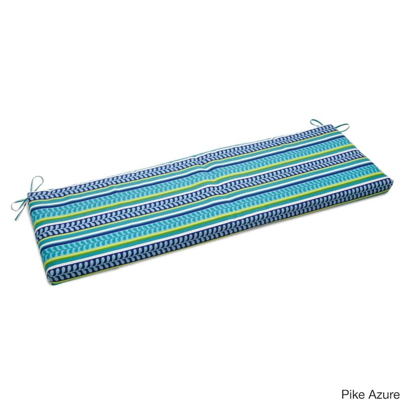 Blazing Needles 60-inch All-Weather Bench Cushion - 60" x 19" - Pike Azure