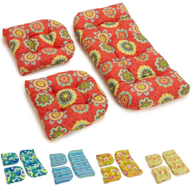 Blazing Needles 3-Piece Settee Cushion Set (Set of 3) - Farrington Grenadine