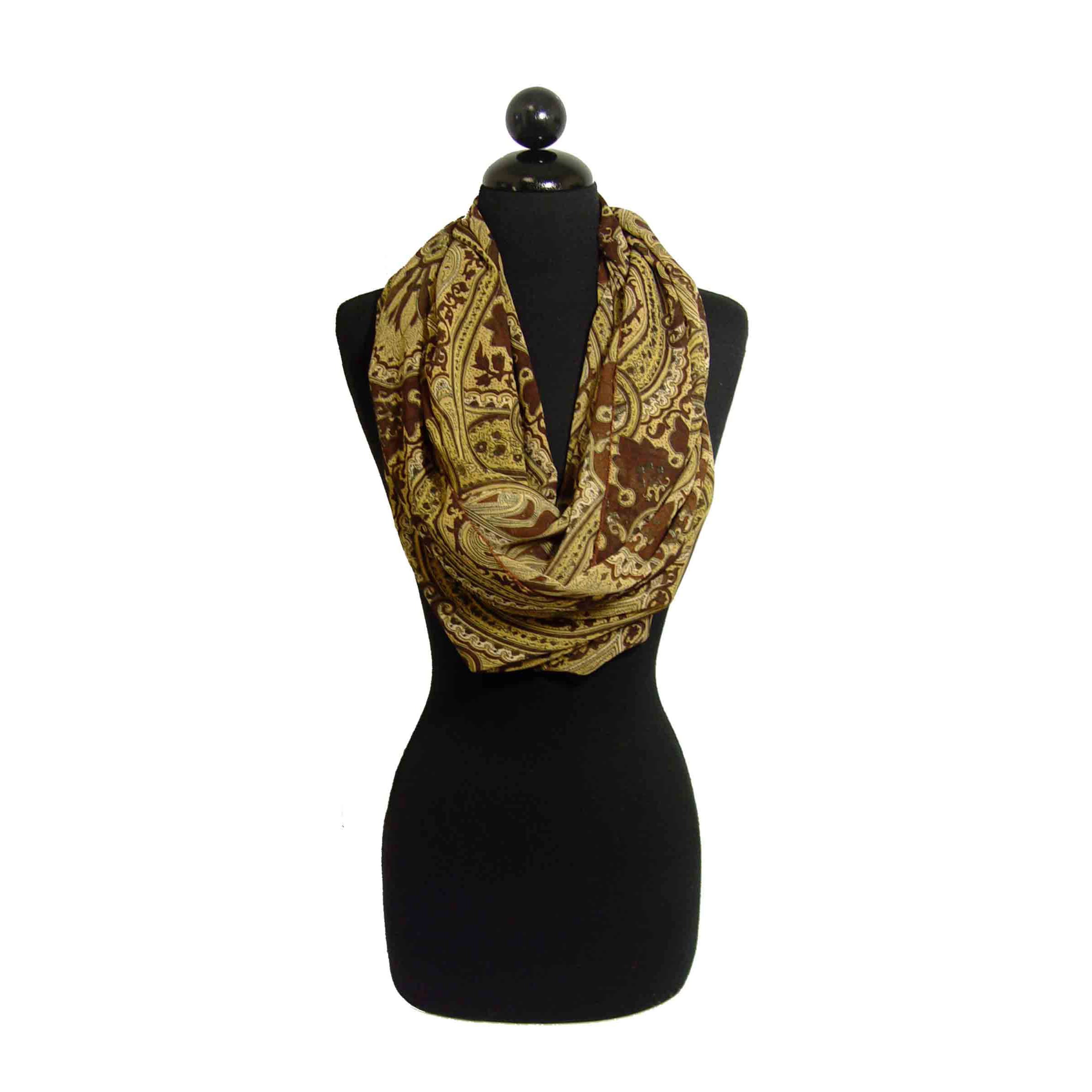 Peach Couture Womens Brown Paisley Loop Scarf   Shopping