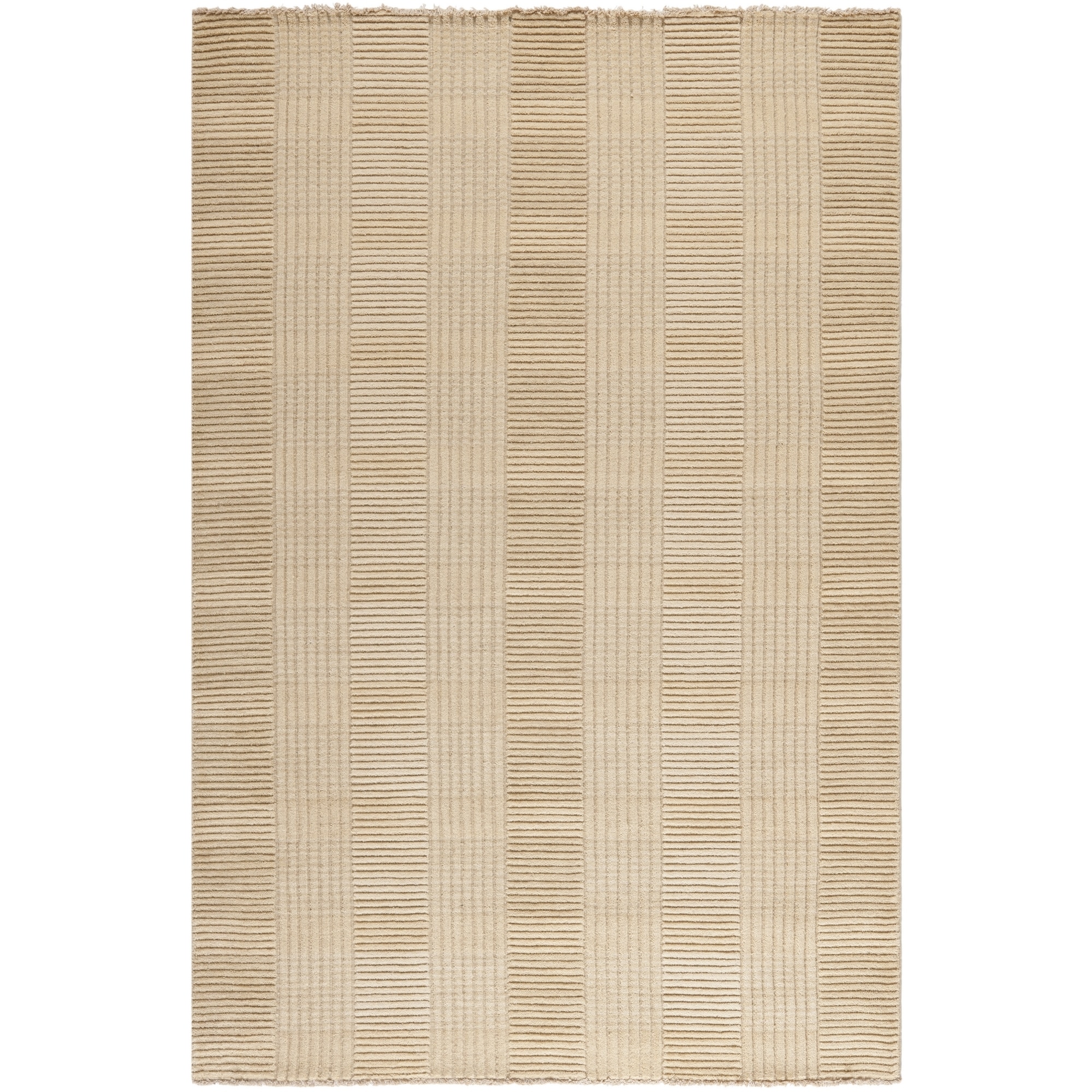 Hand knotted Tibetan Squares Beige Wool Rug (8 X 10)