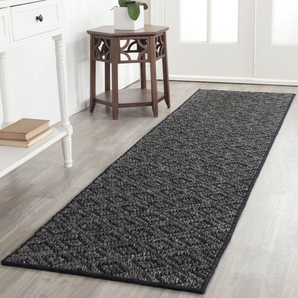 Shop Safavieh Palm Beach Charcoal Grey Sisal Rug 2' x 8' Free