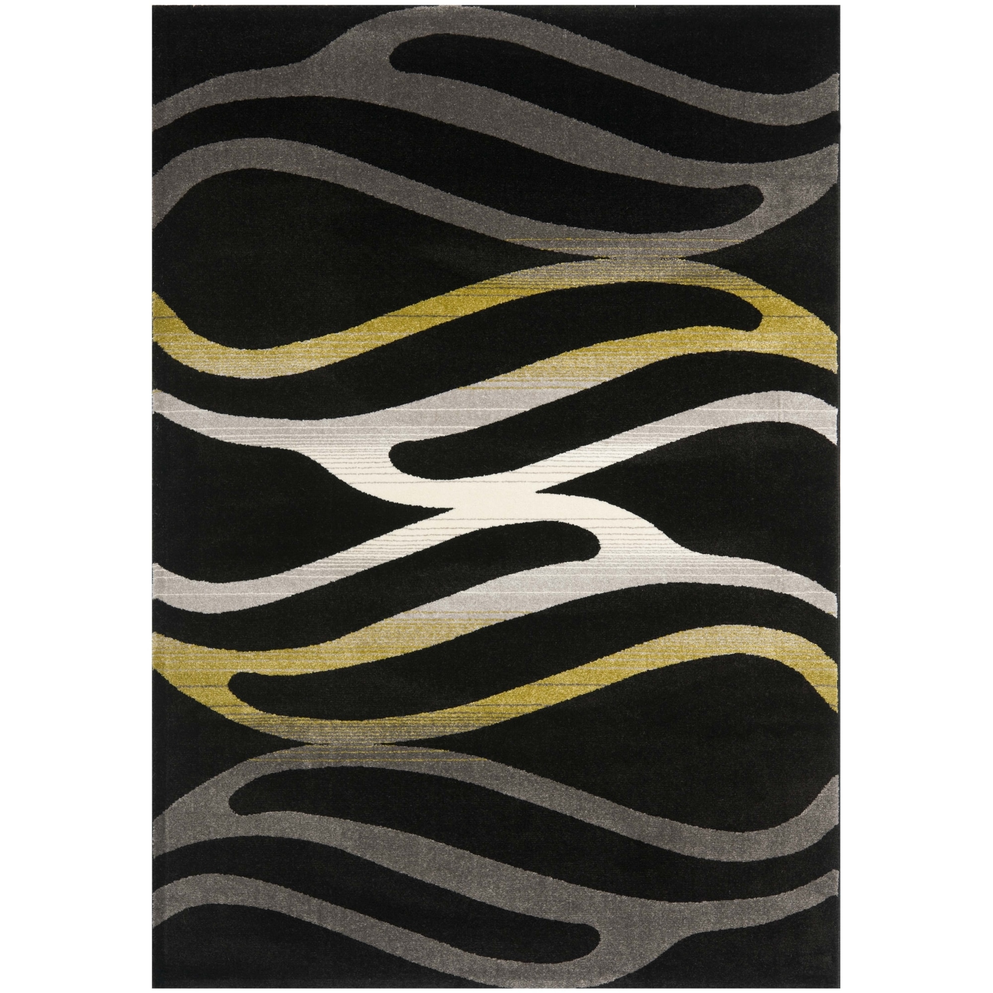 Safavieh Porcello Black Polypropylene Area Rug (4 X 57)