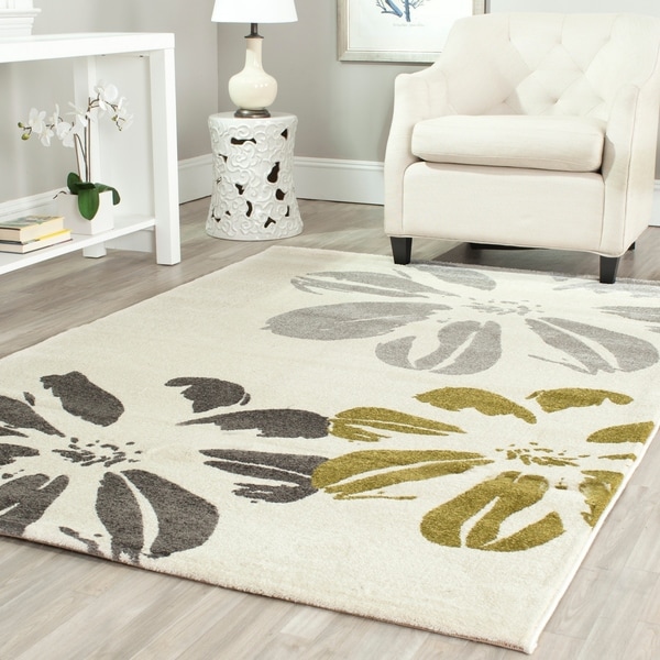 Safavieh Porcello Contemporary Floral Ivory/ Grey Rug - 6'7 x 9'6
