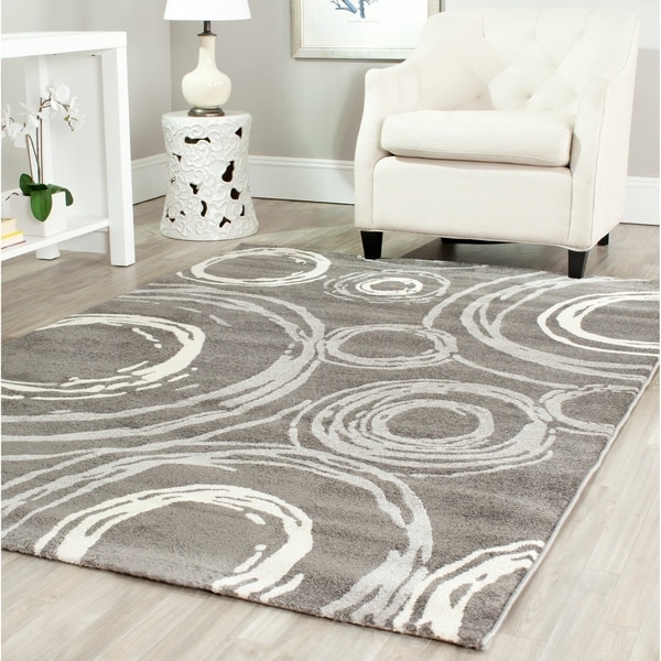 Safavieh Porcello Contemporary Circles Dark Grey/ Ivory Rug - 8' x 11'2
