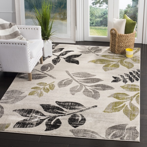 Safavieh Porcello Leaf Print Distressed Ivory/ Gold Rug - 8' x 11'2