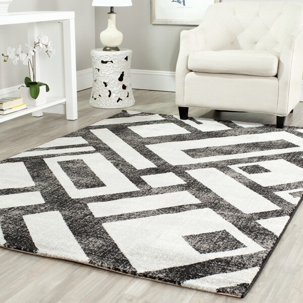 Safavieh Porcello Contemporary Geometric Black Rug (4' x 5' 7)