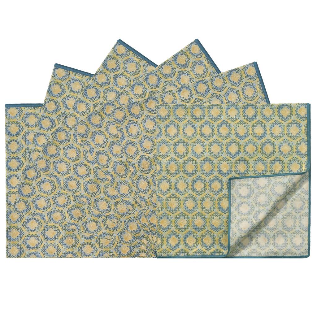 Rose Tree Green/ Gold Medallion Napkins (Set of 6)