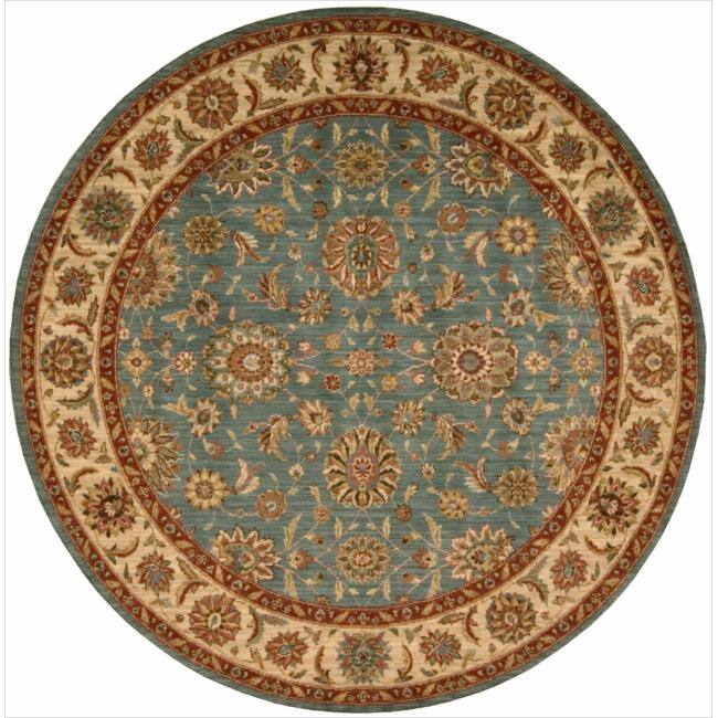 Nourison Living Treasures LI05 Area Rug - 5'10" Round - Aqua - Runner/Round