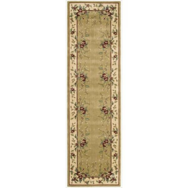 Chambord Border Bloom Gold Runner Rug (2'3 x 8') Nourison Runner Rugs