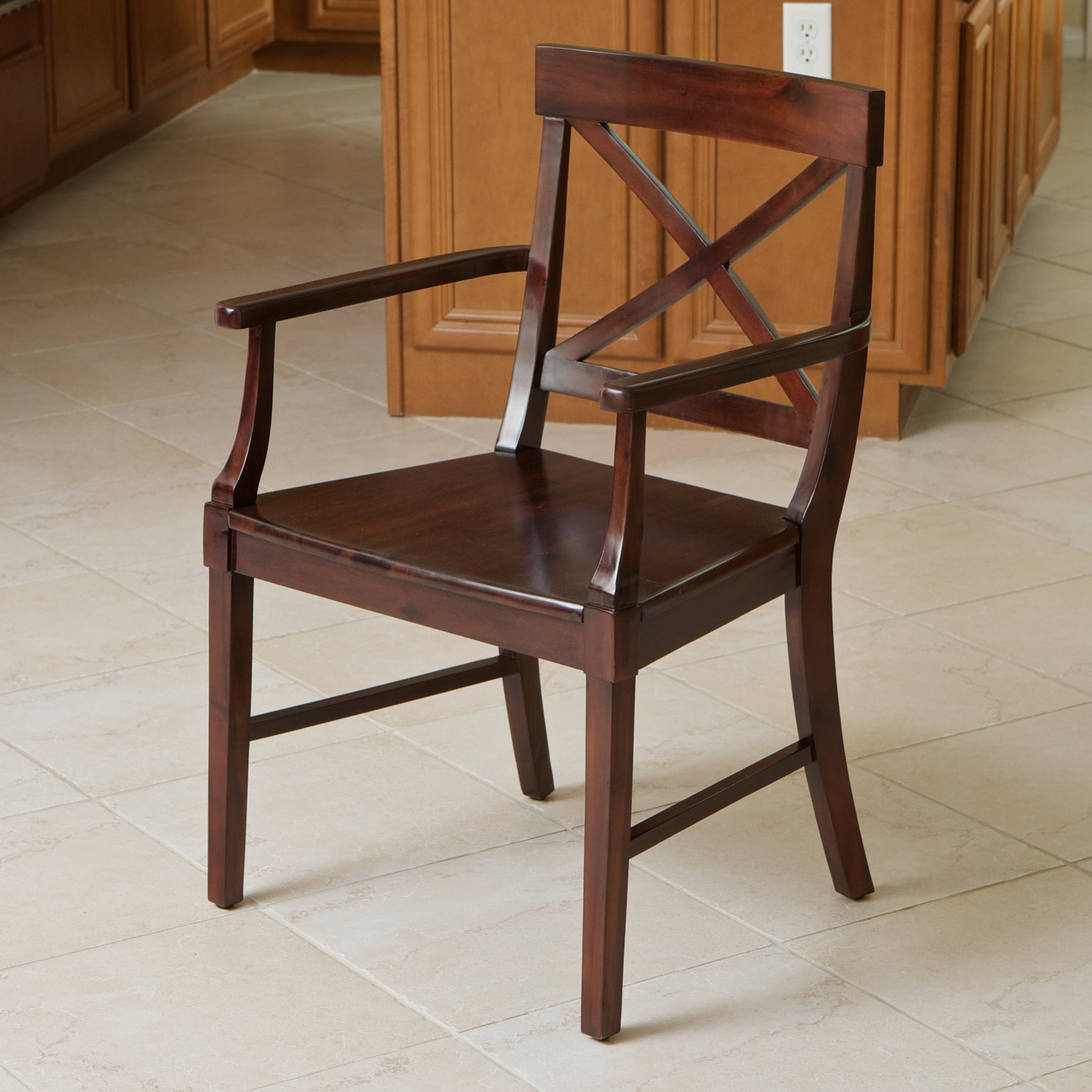 Christopher Knight Home Bella Armed Crossback Acacia Wood Dining Chair