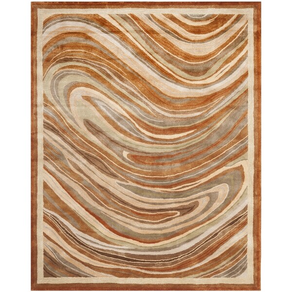 Martha Stewart by Safavieh Marble Swirl October Leaf Red Rug - 8'6 x 11'6