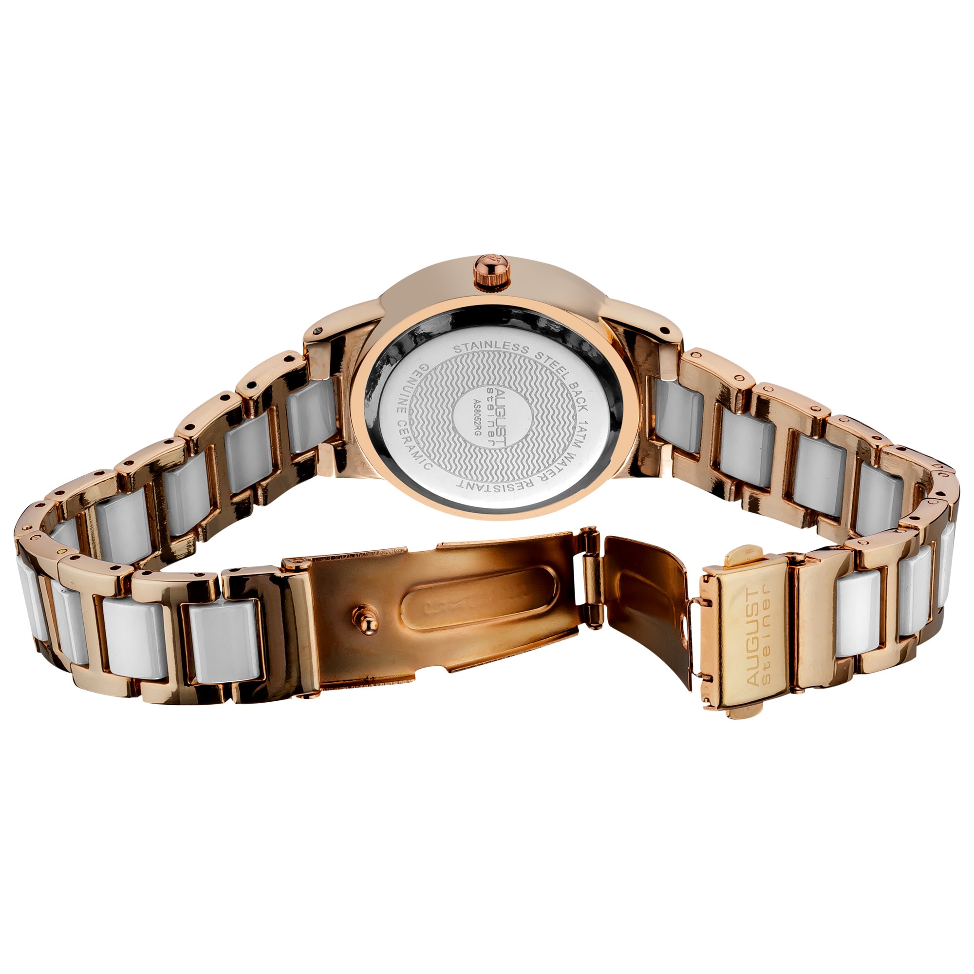 Rose Gold and White Ceramic Crystal Women\'s Bracelet Watch L15072261.jpeg main image 3