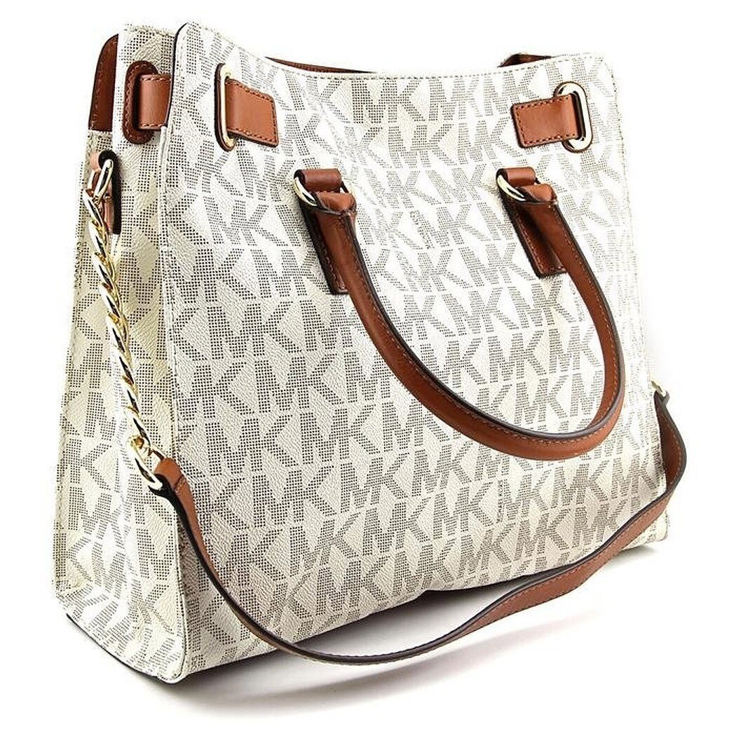 hamilton mk logo satchel vanilla