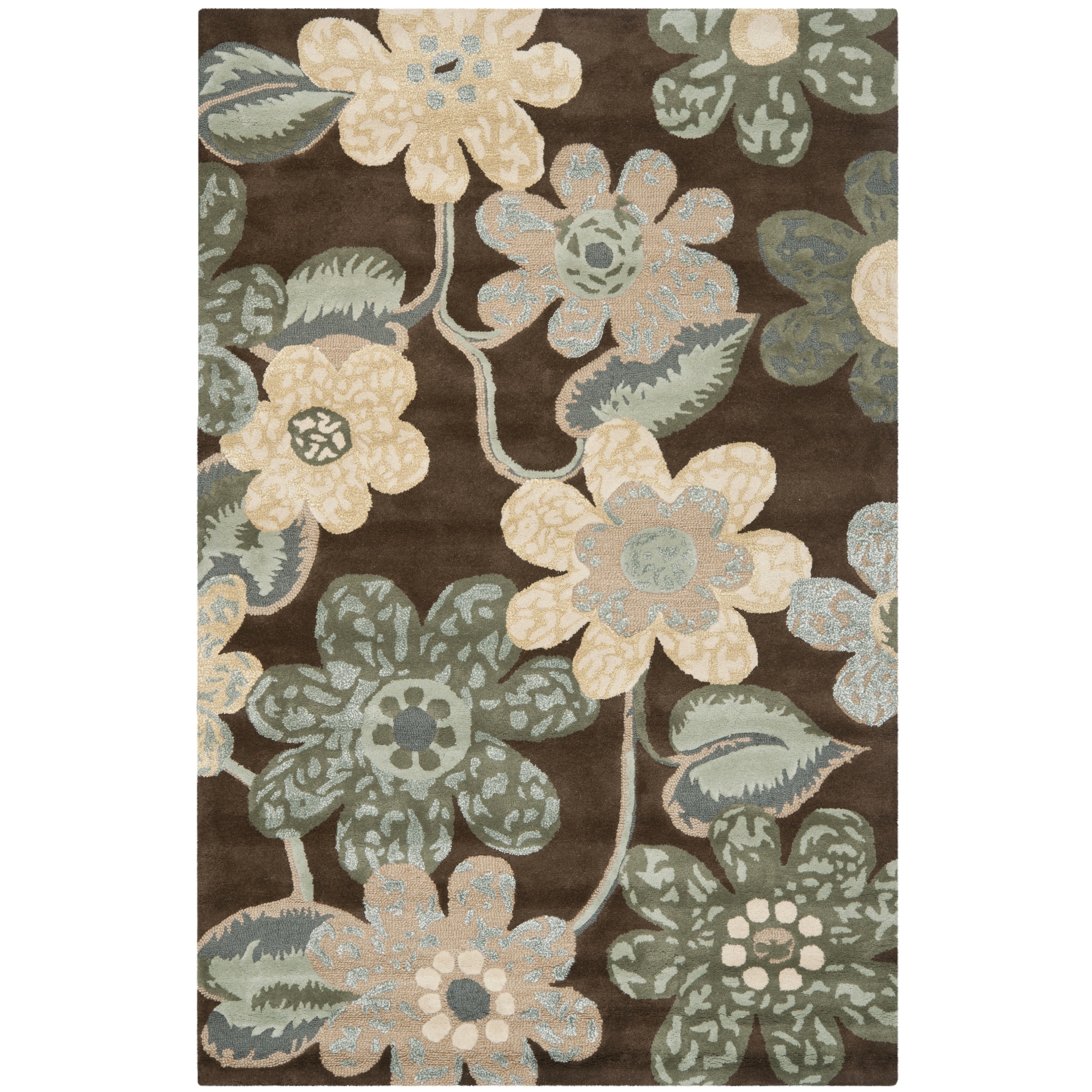 Handmade Bella Brown Wool And Viscose Rug (4x 6)