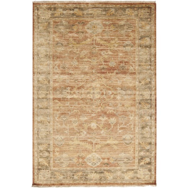 Hand-knotted Stannard Orange Wool Area Rug - 8' x 11'