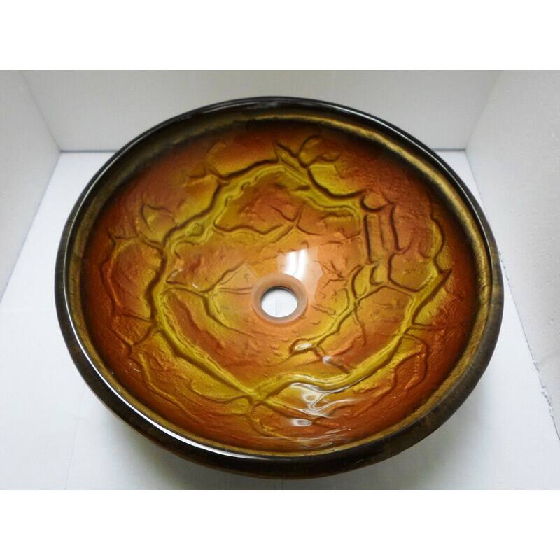 Rustic Antique Glass Bathroom Bronzen Vessel Sink