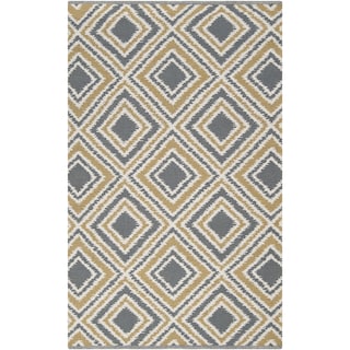 Hand-woven Tioga Gold Wool Area Rug - 2' x 3' - 2' x 3'