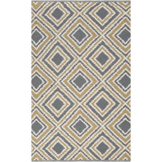 Hand-woven Tioga Gold Wool Area Rug - 2' x 3' - 2' x 3'
