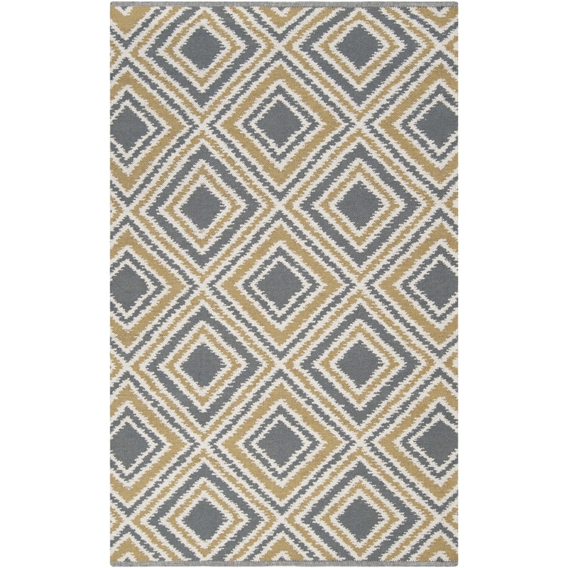 Hand-woven Tioga Gold Wool Area Rug - 2' x 3' - 2' x 3'