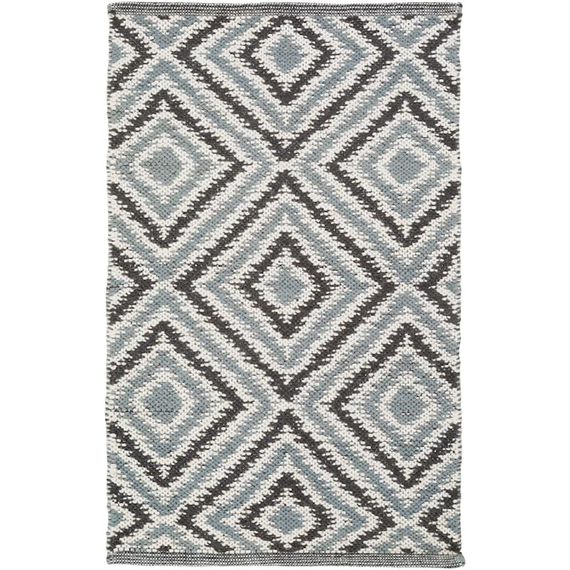 Hand-woven Velva Grey Wool Area Rug - 2' x 3' - 2' x 3'