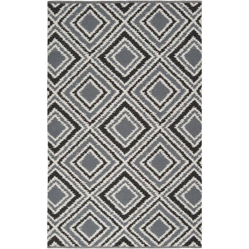 Hand-woven Velva Grey Wool Area Rug - 2' x 3' - 2' x 3' - 2' x 3' - Grey