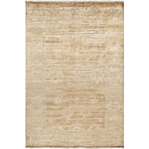 Hand-knotted Waltham Beige Wool Area Rug - 5'6 x 8'6