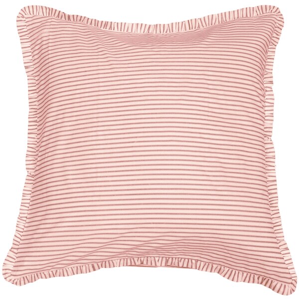 Cottage Home Red Ticking Euro Sham