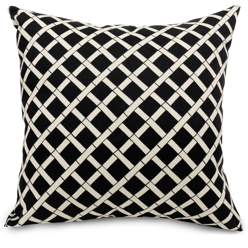 Majestic Home Goods Bamboo Indoor / Outdoor Large Pillow 20" L x 8" W x 20" H - Black