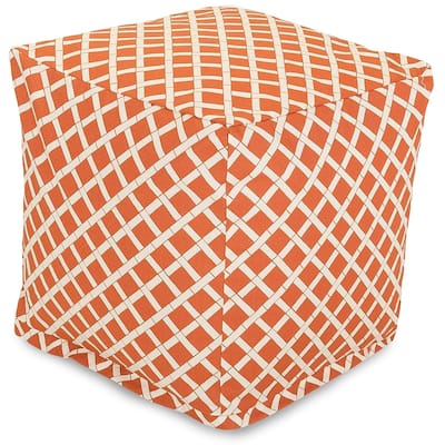 Majestic Home Goods Bamboo Indoor / Outdoor Ottoman Pouf Cube