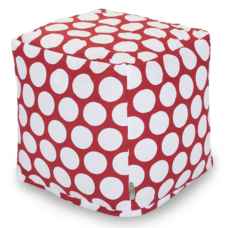 Majestic Home Goods Large Polka Dot Indoor Ottoman Pouf Cube - Small